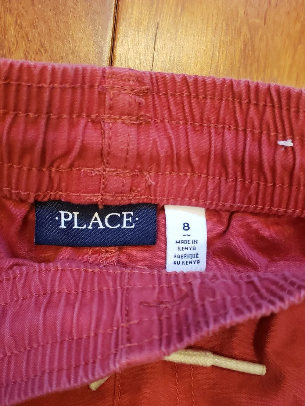 Boys Children's Place Size 8 shorts. Coral Cargo and Navy Flat Front.